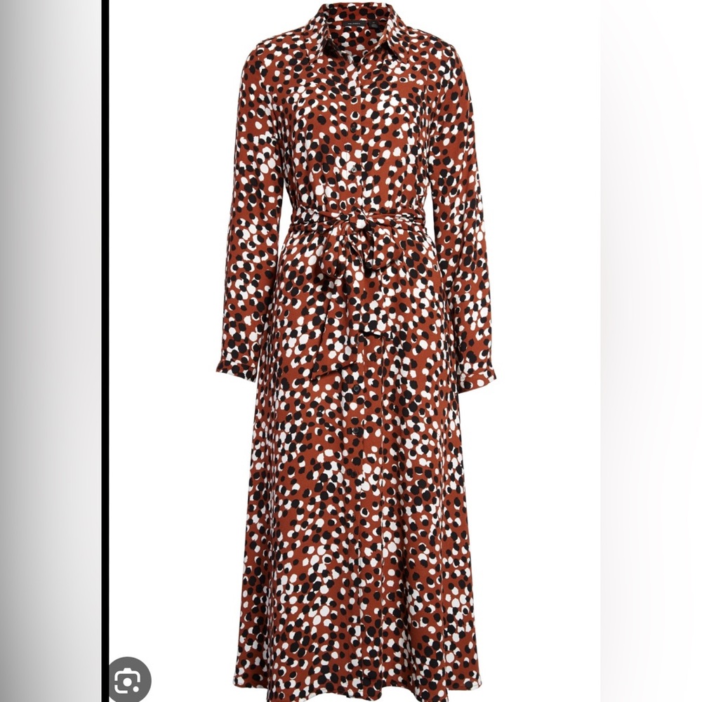 Halogen Long Sleeve Midi Shirtdress